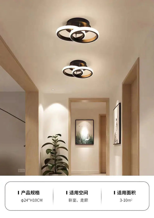 Contemporary Dual Ring LED Ceiling Light