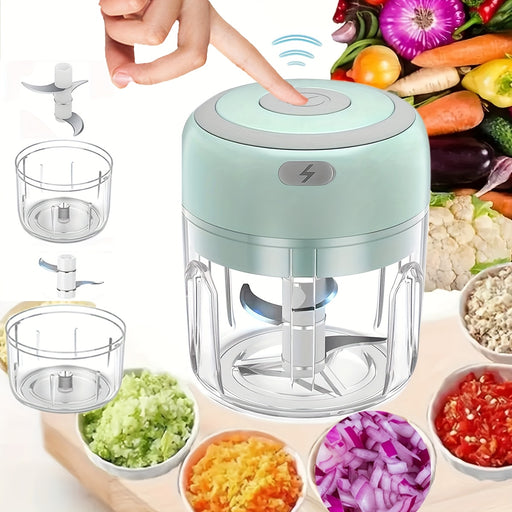 Mini Food Processor 250ml, Meat Grinder, Small Food Processor Mini with 3 Stainless Blades, Electric Food Chopper Suitable for Meat, Vegetables, Fruits