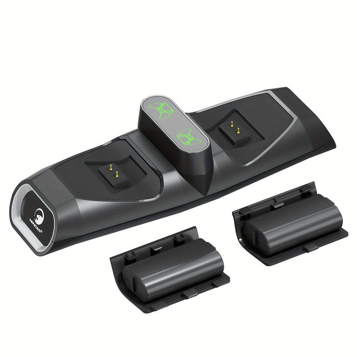 HONCAM Xbox Controller Charger - Dual Station with 2x1400mAh Rechargeable Batteries, Compatible with Xbox One/Series X|S Elite Controllers