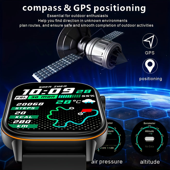 DAORKOW GPS Smartwatch - Waterproof, Stainless Steel Band, 5.11cm HD Display, 170+ Sports Modes, & Step Tracking, Wireless Calls, USB Charging, 420mAh Battery, Unisex Design - Perfect for Valentine's Day, Mother's Day, Women'