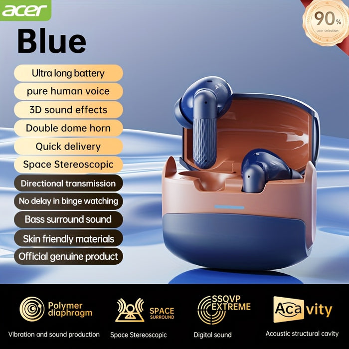 [acer official authentic]In-Ear Design|TWS Wireless Headset|Stereo|Heavy Bass|Low Latency|Comfortable Wearing(Study/Business/Sports/Running/Fitness)|Multi-Device Compatible(Mobile Phone/Tablet/Laptop)|Christmas Gift/Valentine