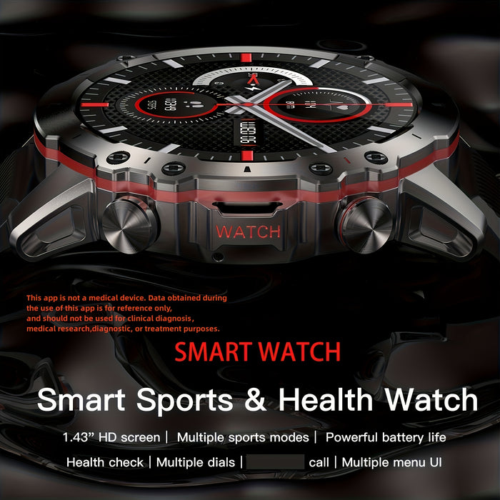 1pc Men's Smart Watch with Call Function, 3.61cm HD Display, Fitness Tracker, Sleep & Calorie Monitor, Wireless, Multi-Sport Modes, USB Rechargeable, Metal Bezel & Dual/Silicone Straps, Android Compatible, Smart Watch for And