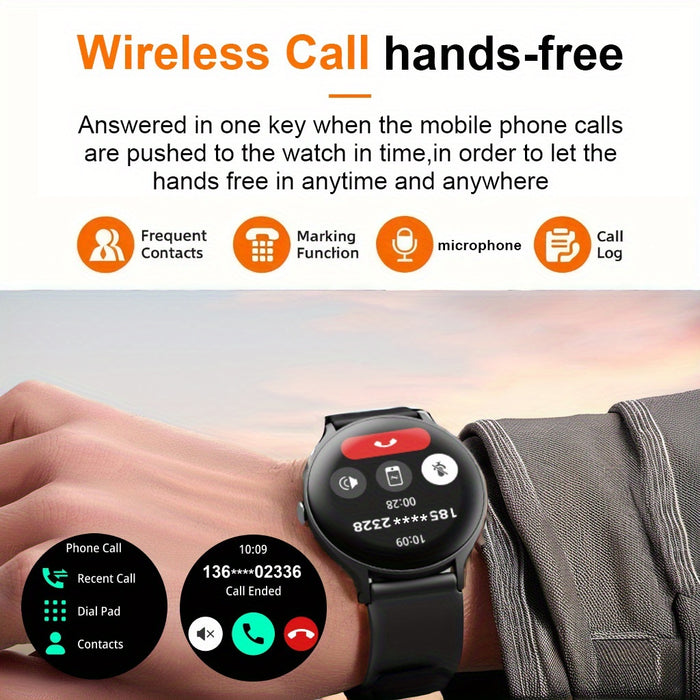 2025 Latest Round Smartwatch with Answer/Dial Features, Message Notifications, Pedometer, Calorie Tracker, Multiple Sports Modes, Alarm, Calculator, And Timer, Featuring a Silicagel Strap And Digital Display, Suitable for And