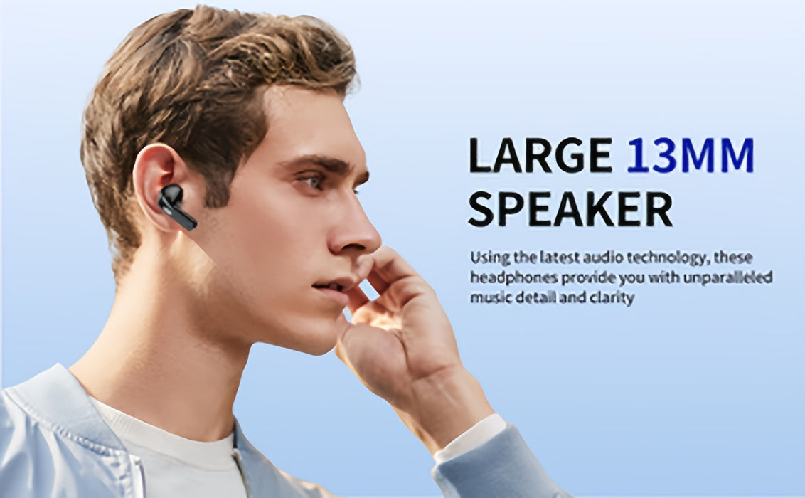 5.3 Multifunctional Touch Screen Earbuds Wireless Noise Cancelling Headphones, 8 Hours Playback Time, Smart Touch Charging Case with Built-in SD Card and MP3 Playback Function, Suitable for Running, Exercise, Travel