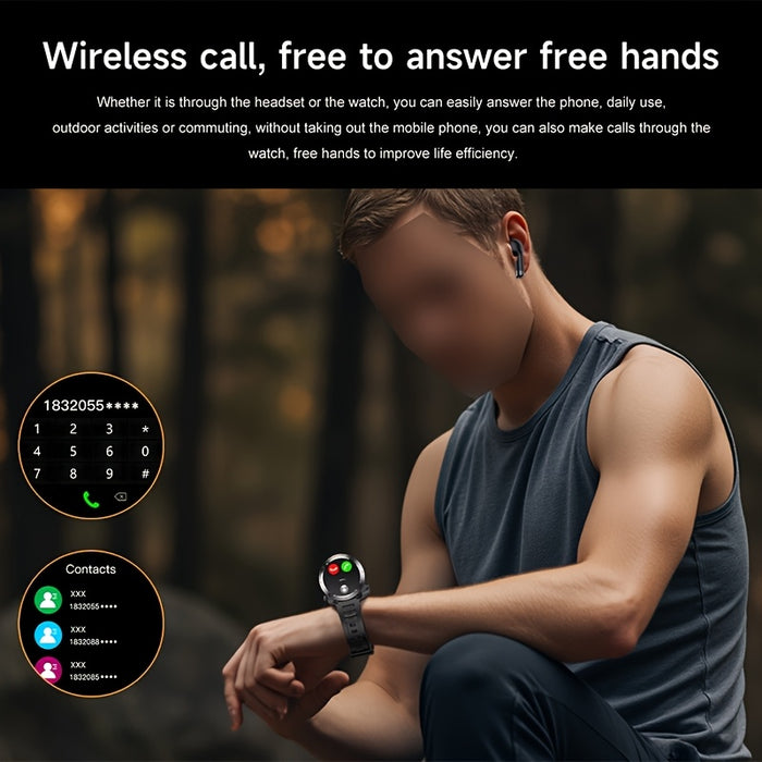 2025 New 2-in-1 Wireless Earphone Smartwatch, Equipped with 5.3 Wireless Earphones, 1.46-inch High-definition Screen Smartwatch, NFC And Wireless Call Reminder Function, 100+sports Mode, USB Charging, Zinc Alloy Shell Smartwa