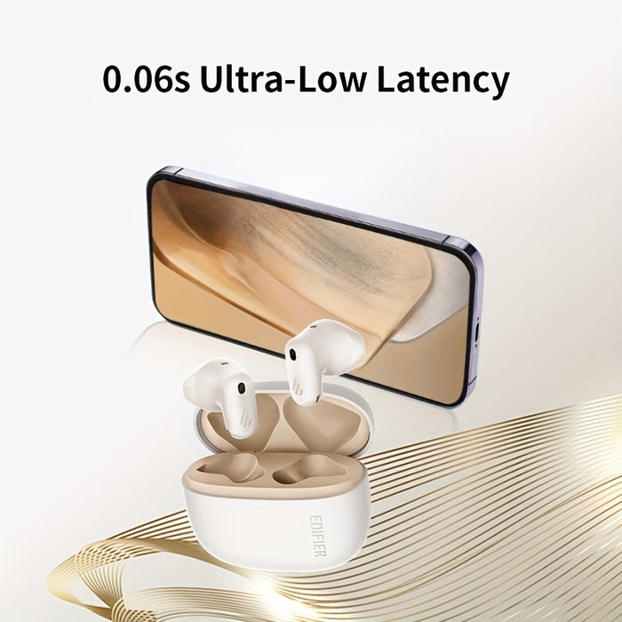 Edifier T10 AI Call Noise Reduction Earphones, Stereo Wireless Earphones, 2024 New Earphones, Wireless 5.4, Built in Microphone, Clear Call, Rechargeable 350mAh Lithium Polymer Battery, Plastic Material, No Cable Required, Su