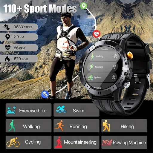 Outdoor Smart Watch(Answer/Dial Calls), High Quality Sport Smartwatch for iPhone And Android Phones, Fitness Tracker Watch with Multi-Sport Modes/Music-Control/Alarm Clock/Long Battery Life/Good Gifts for Men
