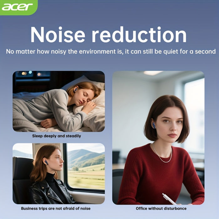 [acer official authentic]In-Ear Design|TWS Wireless Headset|Stereo|Heavy Bass|Low Latency|Comfortable Wearing(Study/Business/Sports/Running/Fitness)|Multi-Device Compatible(Mobile Phone/Tablet/Laptop)|Christmas Gift/Valentine