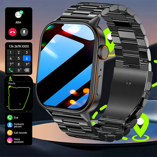 DAORKOW GPS Smartwatch - Waterproof, Stainless Steel Band, 5.11cm HD Display, 170+ Sports Modes, & Step Tracking, Wireless Calls, USB Charging, 420mAh Battery, Unisex Design - Perfect for Valentine's Day, Mother's Day, Women'