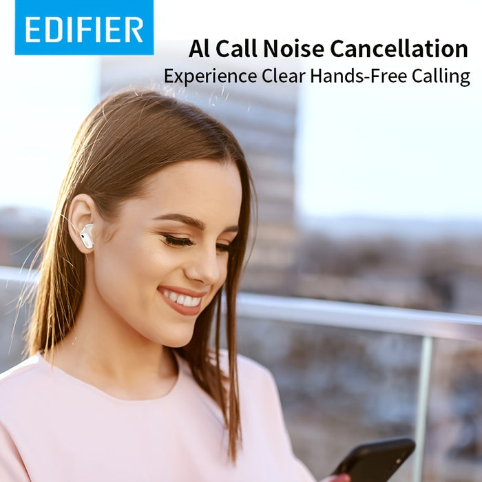 Edifier T10 AI Call Noise Reduction Earphones, Stereo Wireless Earphones, 2024 New Earphones, Wireless 5.4, Built in Microphone, Clear Call, Rechargeable 350mAh Lithium Polymer Battery, Plastic Material, No Cable Required, Su