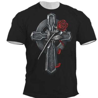 T-shirt à manches courtes imprimé 3D pour homme