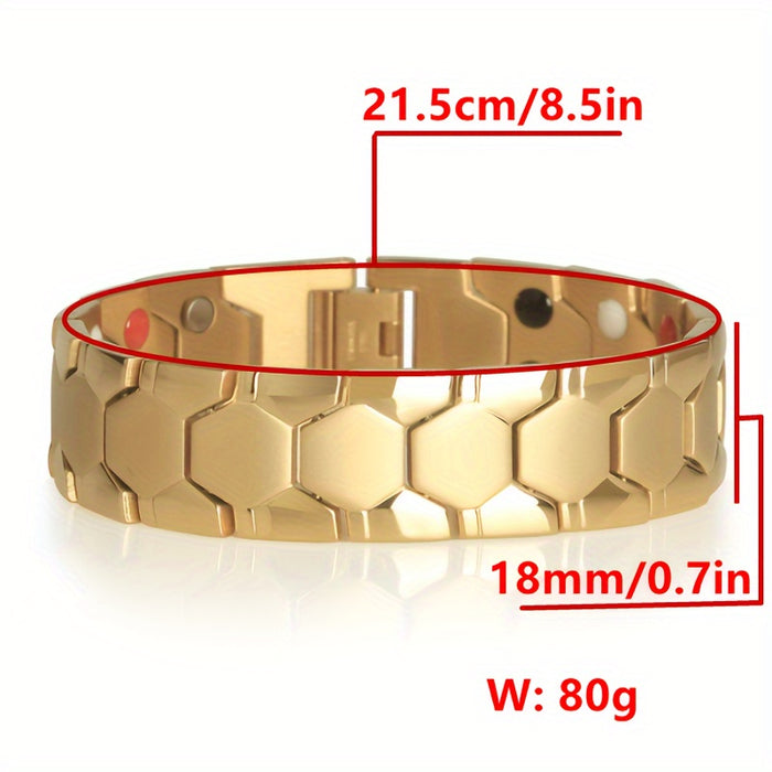 Stylish Stainless Steel Men's Bracelet - Vacuum Electroplated, Waterproof & Sweatproof - Perfect Gift for Family and Friends
