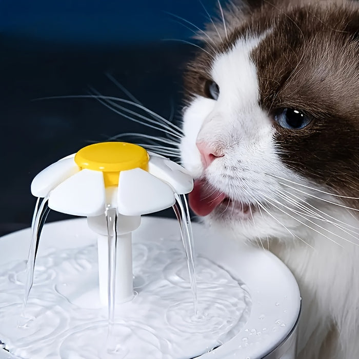 Cats and dogs pet new fountain flower water dispenser automatic cat water dispenser dog water dispenser food grade PP material, quiet operation, USB powered, safe and secure, suitable for cats and dogs large capacity