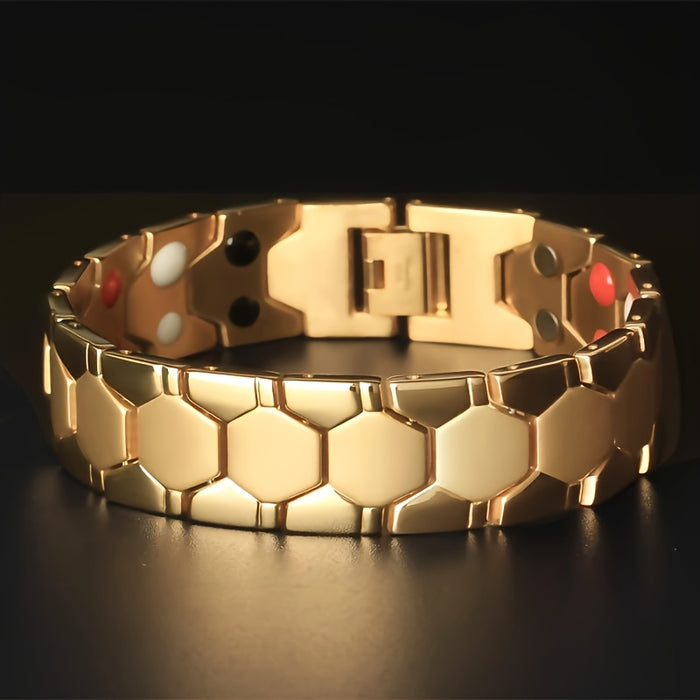 Stylish Stainless Steel Men's Bracelet - Vacuum Electroplated, Waterproof & Sweatproof - Perfect Gift for Family and Friends
