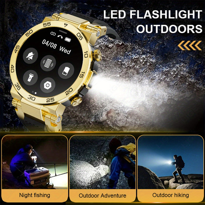 LIGE New Fashion Smartwatch 3.89 cm Screen for Men Take Photos Wireless Calls 100 Sports Modes LED Flashlight Weather Forecast Message Notification Music Playback Voice Assistant Alarm Clock Watch