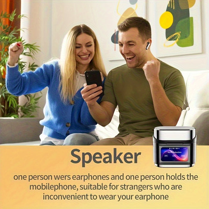 2025 new AI real-time translation Bluetooth headset, Smart LCD Touch Screen, ANC ENC Wireless Tws Earphones Noise Cancellation Headphone Digital Display Touch Screen Bluetooth Earbuds