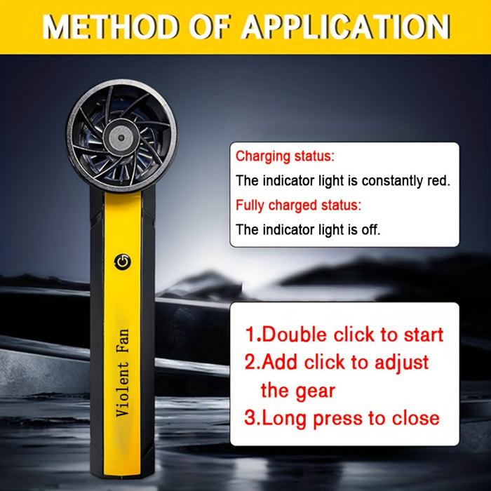 380000RPM Portable Turbo Violent Fan - 3-Speed Cordless Air Duster | 10000mAh USB-C Rechargeable | Cooling Handheld Turbo Jet Blower for Dust, Snow, Camping, Keyboard Cleaning - Ultimate Men's Gadget Gift
