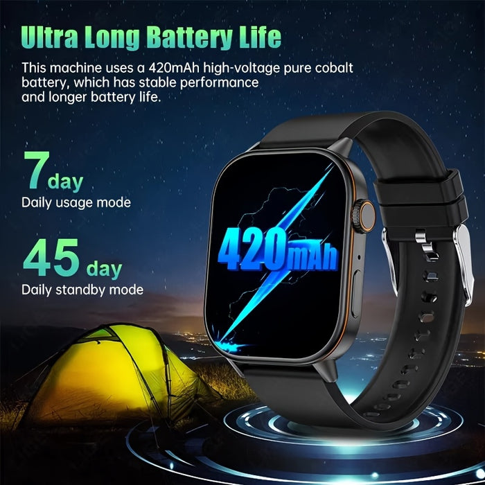 DAORKOW GPS Smartwatch - Waterproof, Stainless Steel Band, 5.11cm HD Display, 170+ Sports Modes, & Step Tracking, Wireless Calls, USB Charging, 420mAh Battery, Unisex Design - Perfect for Valentine's Day, Mother's Day, Women'