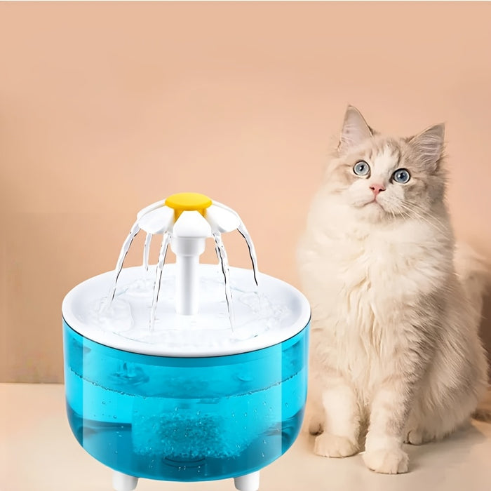 Cats and dogs pet new fountain flower water dispenser automatic cat water dispenser dog water dispenser food grade PP material, quiet operation, USB powered, safe and secure, suitable for cats and dogs large capacity