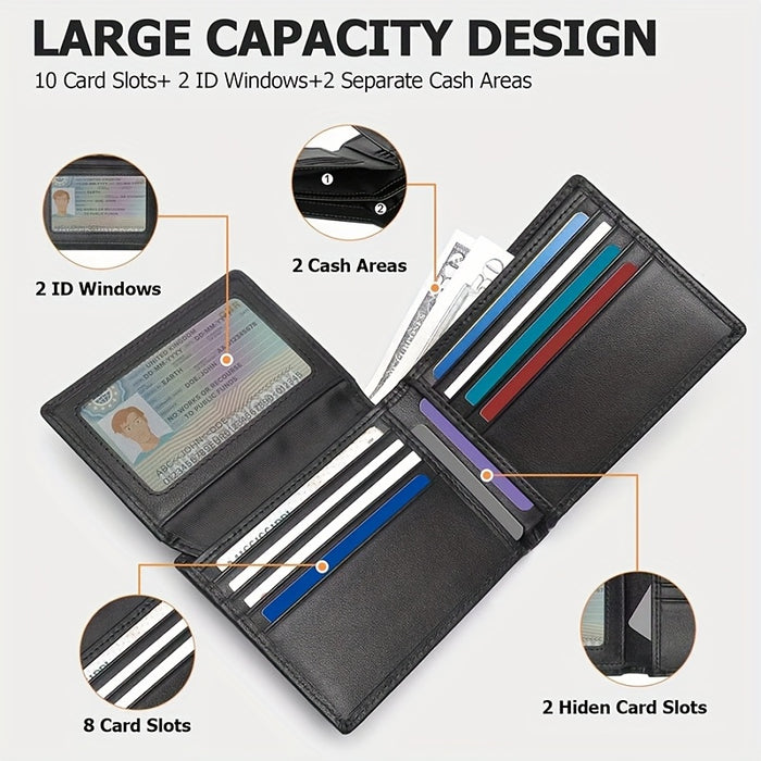 Carteira Masculina RFID Personalizada - Design Slim com Gravação do Nome