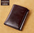 Vintage Oil Wax Layer Cowhide Men's Wallet, RFID Anti-theft Card Folding Genuine Leather Wallet, Large Capacity Multi-Card Credit Card Holder, Transparent ID Document Card Holder, 12 Bank Card Slots, 2 Transparent ID Document
