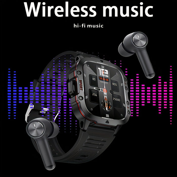 DAORKOW'S New Rugged Smartwatch for Men: Wireless Talk,, Sports Fitness AI Voice, Outdoor 100+ Sports Modes, 4.98cm TFT Screen, 8868 Watch Chip, 420mAh Rechargeable Battery, Alloy Body, Silicone Strap, 240p Resolution, USB Ch