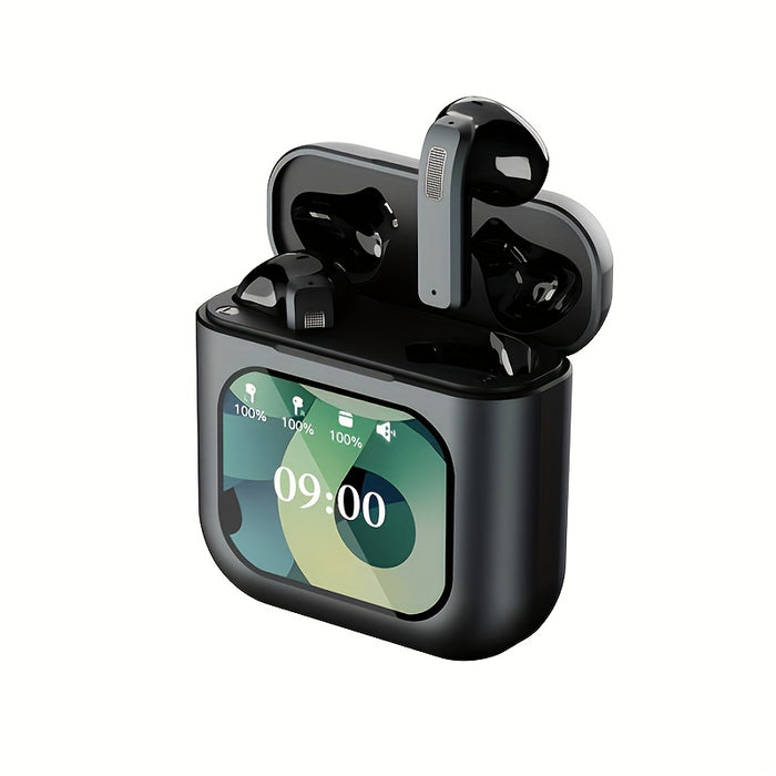 5.3 Multifunctional Touch Screen Earbuds Wireless Noise Cancelling Headphones, 8 Hours Playback Time, Smart Touch Charging Case with Built-in SD Card and MP3 Playback Function, Suitable for Running, Exercise, Travel