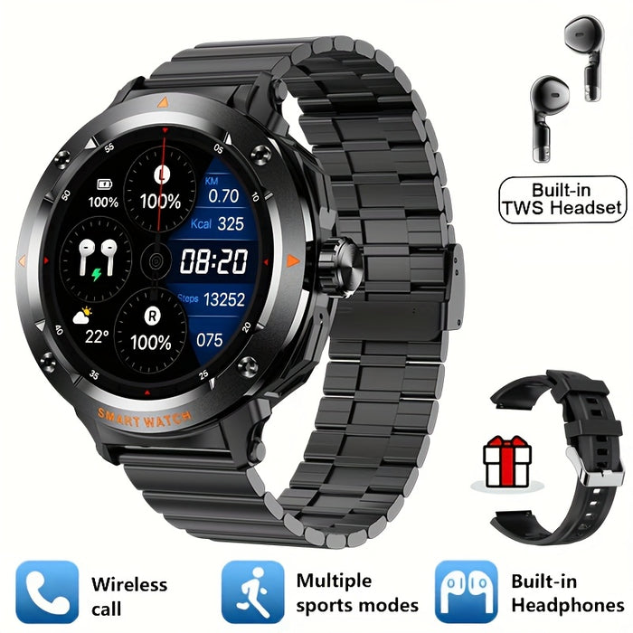2025 New 2-in-1 Wireless Earphone Smartwatch, Equipped with 5.3 Wireless Earphones, 1.46-inch High-definition Screen Smartwatch, NFC And Wireless Call Reminder Function, 100+sports Mode, USB Charging, Zinc Alloy Shell Smartwa