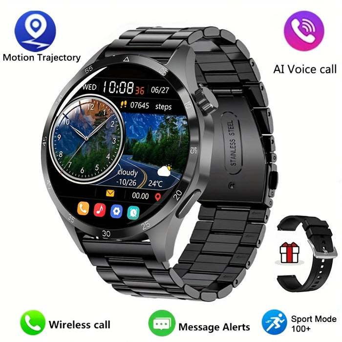 2025 New GPS GT5 Pro Smart Watch for Men - 3.89cm HD Screen, Wireless Calling, 100+ Sports Modes, AI Voice Assistant, USB Charging, Outdoor Fitness Tracker with Compass, Versatile Accessory, Stylish Accessory, Sleek Metallic