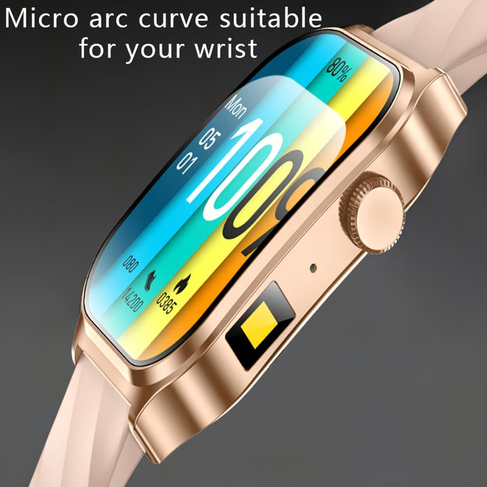 AI voice assistant high-definition touch screen - multifunctional 2.1-inch smartwatch, LED flashlight, sedentary reminder/music control, remote camera control, as well as high-quality smartwatch with wireless calling, message