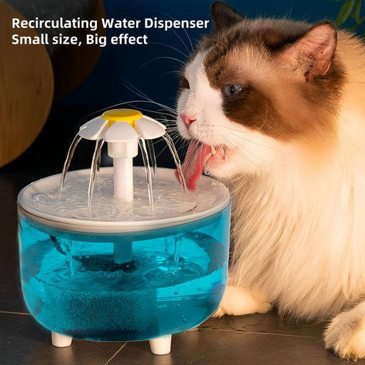 Cats and dogs pet new fountain flower water dispenser automatic cat water dispenser dog water dispenser food grade PP material, quiet operation, USB powered, safe and secure, suitable for cats and dogs large capacity