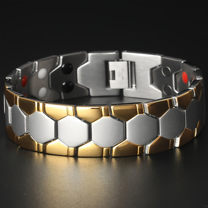 Stylish Stainless Steel Men's Bracelet - Vacuum Electroplated, Waterproof & Sweatproof - Perfect Gift for Family and Friends