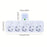 EU Plug Converter Socket with 5 Outlets, Multi-Port Wall Socket with Independent Switch and Small Night Light Adapter