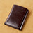 Vintage Oil Wax Layer Cowhide Men's Wallet, RFID Anti-theft Card Folding Genuine Leather Wallet, Large Capacity Multi-Card Credit Card Holder, Transparent ID Document Card Holder, 12 Bank Card Slots, 2 Transparent ID Document