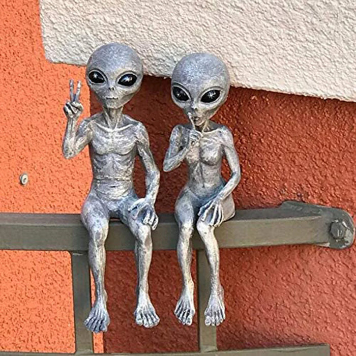 Space Intruder Garden Sculptures