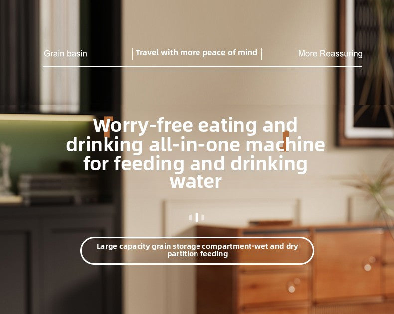 Integrated Automatic Feeder And Water Dispenser for Pets, Suitable for Both Cats And Dogs.