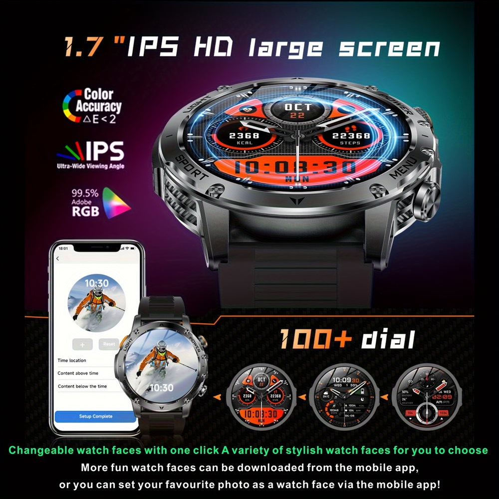 IPX8 New Multifunctional Smart Watch, Battery, Fitness Tracker, Call and Message Notifications, IPX8 High Quality, Flashlight, Calculator, Stopwatch, HD Full Touch Screen, Sports Data Recording, Gift Choice