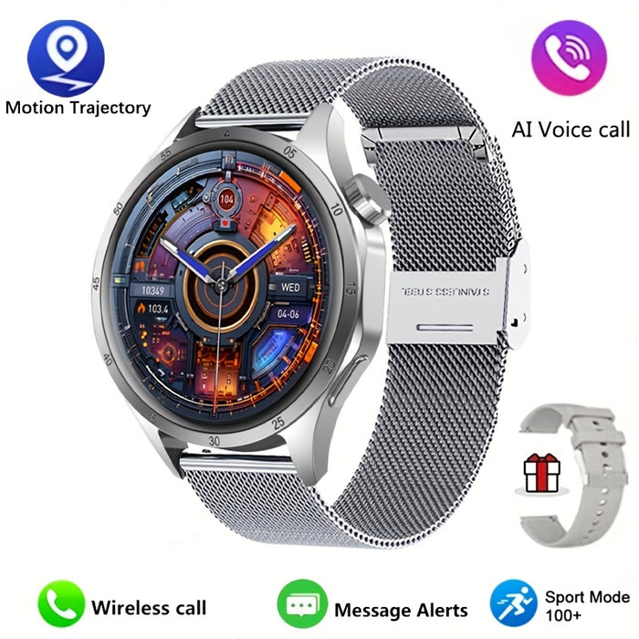 2025 New GPS GT5 Pro Smart Watch for Men - 3.89cm HD Screen, Wireless Calling, 100+ Sports Modes, AI Voice Assistant, USB Charging, Outdoor Fitness Tracker with Compass, Versatile Accessory, Stylish Accessory, Sleek Metallic