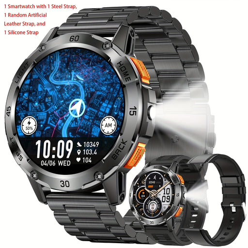 Men's High-quality Outdoor Sports IP68 Smart Watch, with 3 Different Watch Straps for Answering And Making Calls, Ultra Long Battery Life, 1.53-inch High-definition Full Touch Screen, Sports Data Recording, Men's Gift