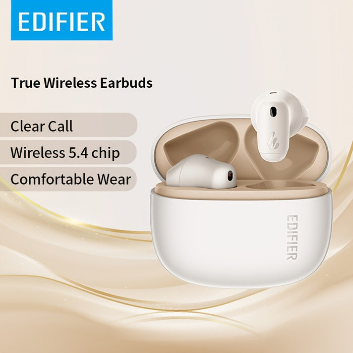 Edifier T10 AI Call Noise Reduction Earphones, Stereo Wireless Earphones, 2024 New Earphones, Wireless 5.4, Built in Microphone, Clear Call, Rechargeable 350mAh Lithium Polymer Battery, Plastic Material, No Cable Required, Su