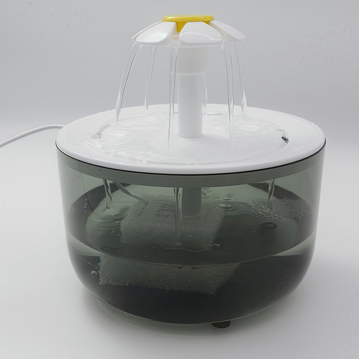 Cats and dogs pet new fountain flower water dispenser automatic cat water dispenser dog water dispenser food grade PP material, quiet operation, USB powered, safe and secure, suitable for cats and dogs large capacity