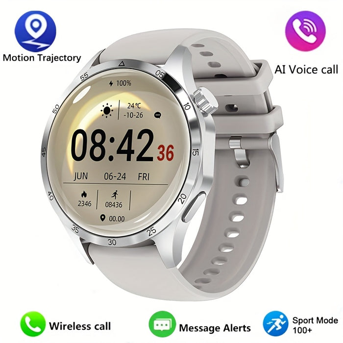 2025 New GPS GT5 Pro Smart Watch for Men - 3.89cm HD Screen, Wireless Calling, 100+ Sports Modes, AI Voice Assistant, USB Charging, Outdoor Fitness Tracker with Compass, Versatile Accessory, Stylish Accessory, Sleek Metallic