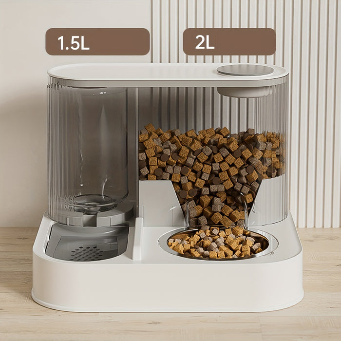 2-in-1 Cat Feeder and Water Dispenser - Leak-Proof, Automatic Pet Bowls for Cats