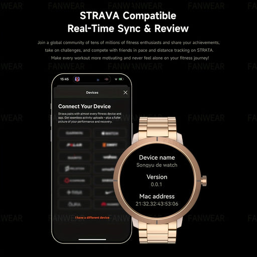 Fanwear GPS Smart Watch for Men & Women - 5ATM High Quality, 3.35cm AMOLED Display, Dual-Frequency GPS, Compass, Altitude, Pressure, Battery, Wireless 5.3, Compatible with STRAVA, Ideal for Outdoor Sports & Hiking, Hiking Gea