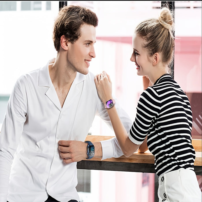 AI voice assistant high-definition touch screen - multifunctional 2.1-inch smartwatch, LED flashlight, sedentary reminder/music control, remote camera control, as well as high-quality smartwatch with wireless calling, message