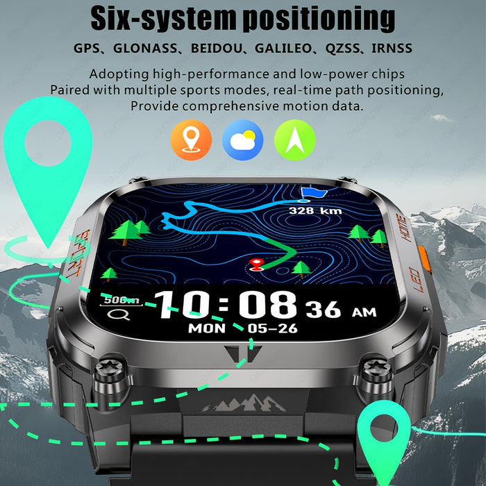 DAORKOW GPS Smartwatch - High Quality, Stainless Steel Strap, 5.11cm HD Display, 170+ Sports Modes & Step Tracking, Wireless Calling, USB Charging, 630mAh Battery, Unisex Design - Perfect Gift for Valentine'S Day, Mother'S Da
