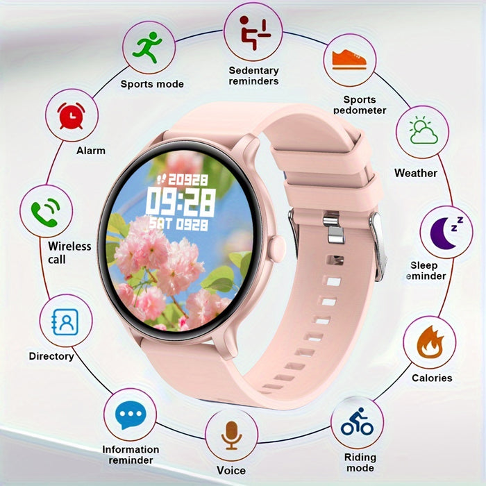 2025 Latest Round Smartwatch with Answer/Dial Features, Message Notifications, Pedometer, Calorie Tracker, Multiple Sports Modes, Alarm, Calculator, And Timer, Featuring a Silicagel Strap And Digital Display, Suitable for And