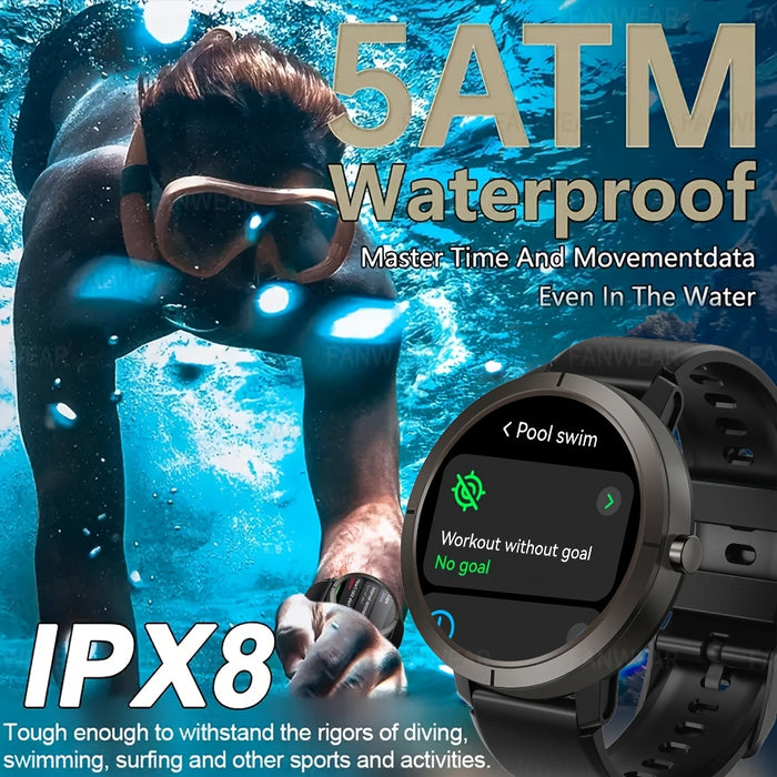 Fanwear 2025 New GPS smart watch, Men's Women's outdoor sports GPS smart watch, built-in dual-frequency GPS, built-in high-end chip: atctions 3085S compass altitude pressure 5ATM High Quality swimming, automatic recognition o