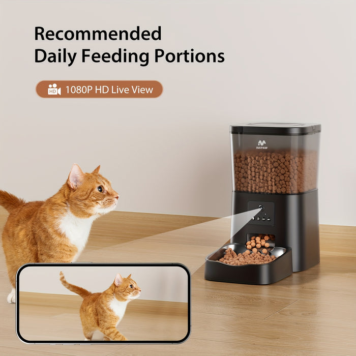 Alimentador Automático para Gatos com Câmara HD - WiFi Smart App