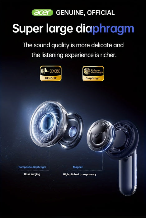[acer official authentic]In-Ear Design|TWS Wireless Headset|Stereo|Heavy Bass|Low Latency|Comfortable Wearing(Study/Business/Sports/Running/Fitness)|Multi-Device Compatible(Mobile Phone/Tablet/Laptop)|Christmas Gift/Valentine